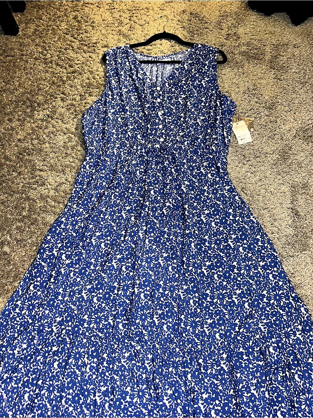 Sonoma Floral Maxi Dress in Blue & White NWT